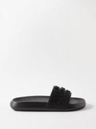 Versace - Logo-embossed Rubber Pool Slides - Mens - Black