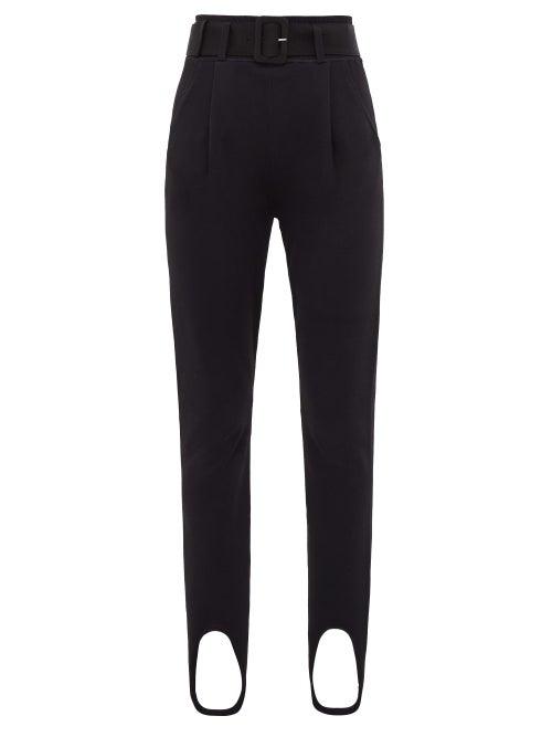 Matchesfashion.com Self-portrait - Belted Stirrup-cuff Jersey Leggings - Womens - Black