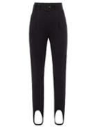 Matchesfashion.com Self-portrait - Belted Stirrup-cuff Jersey Leggings - Womens - Black