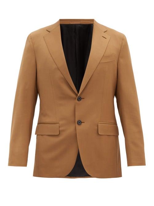 Matchesfashion.com Caruso - Houdini Single-breasted Wool-blend Jacket - Mens - Beige