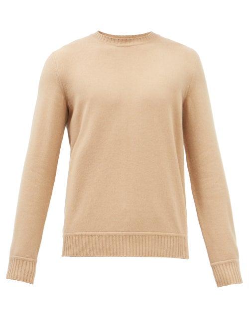 Ermenegildo Zegna - Crew-neck Cotton-blend Sweater - Mens - Beige