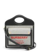 Matchesfashion.com Burberry - Pocket Mini Horseferry-logo Canvas Cross-body Bag - Womens - Black Multi