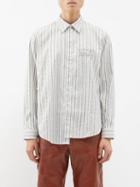 Martine Rose - Wrap Adjustable Striped Cotton Shirt - Mens - Khaki Black