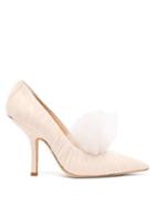 Matchesfashion.com Midnight 00 - Point-toe Tulle & Patent-leather Pumps - Womens - Light Pink