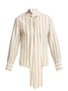 Matchesfashion.com Chlo - Striped Silk Blouse - Womens - Brown Stripe