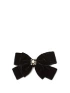 Matchesfashion.com Erdem - Faux Pearl-embellished Bow Hair Clip - Womens - Black