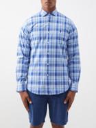 Polo Ralph Lauren - Logo-embroidered Check Cotton-blend Poplin Shirt - Mens - Blue Multi