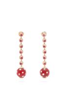 Francesca Villa Pois Pois Diamond And Ruby Rose-gold Earrings