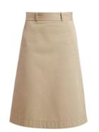 Matchesfashion.com Bottega Veneta - Back Button A Line Cotton Skirt - Womens - Beige