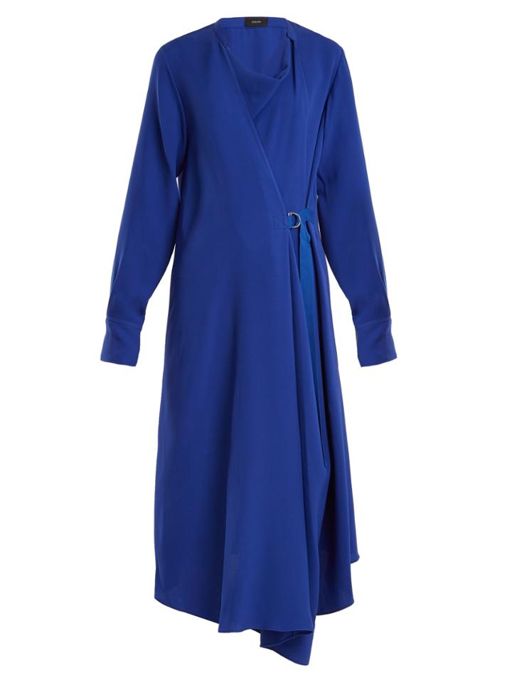 Joseph Arran Waist-tie Draped Silk-crepe Dress