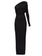 Matchesfashion.com Alexandre Vauthier - One-shoulder Jersey Maxi Dress - Womens - Black