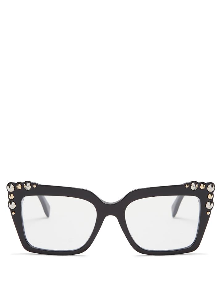 Fendi Stud-embellished Square-frame Glasses