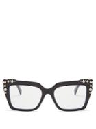 Fendi Stud-embellished Square-frame Glasses