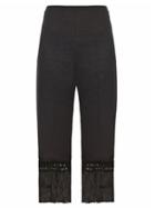 Matchesfashion.com Edun - Fringed Wool Twill Trousers - Womens - Black