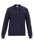 Matchesfashion.com Sunspel - Harrington Cotton-terry Jacket - Mens - Navy