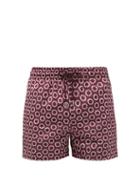 Matchesfashion.com Apnee - Oursins Circle-print Upcycled-shell Swim Shorts - Mens - Dark Red