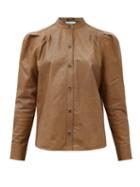 Matchesfashion.com Frame - Charlie Leather Shirt - Womens - Brown