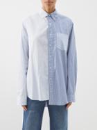 E.l.v. Denim - The Diana Striped-cotton Shirt - Womens - Blue Multi