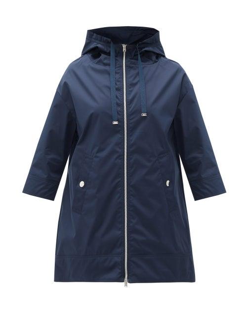 Matchesfashion.com Herno - Evolution Coated-twill Coat - Womens - Navy
