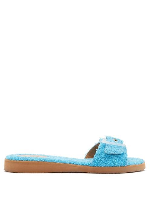Matchesfashion.com Ancient Greek Sandals - Aglaia Terry Slide - Womens - Blue