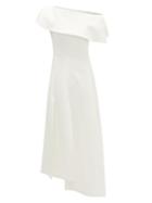Matchesfashion.com A.w.a.k.e. Mode - One-shoulder Asymmetric Crepe Dress - Womens - White