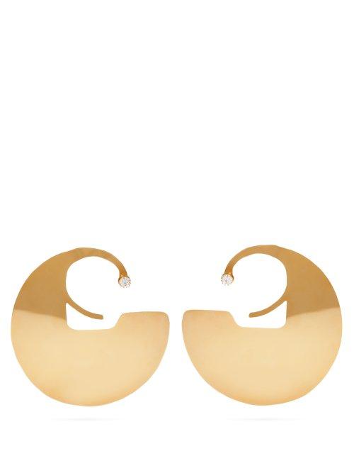 Matchesfashion.com Colville - Crystal Embellished Circle Earrings - Womens - Gold
