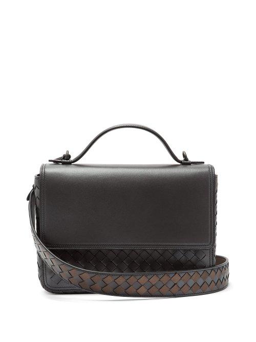 Matchesfashion.com Bottega Veneta - Intrecciato Woven Leather Satchel - Womens - Silver Multi