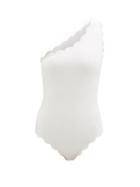Matchesfashion.com Marysia - Santa Barbara Scalloped One-shoulder Swimsuit - Womens - White