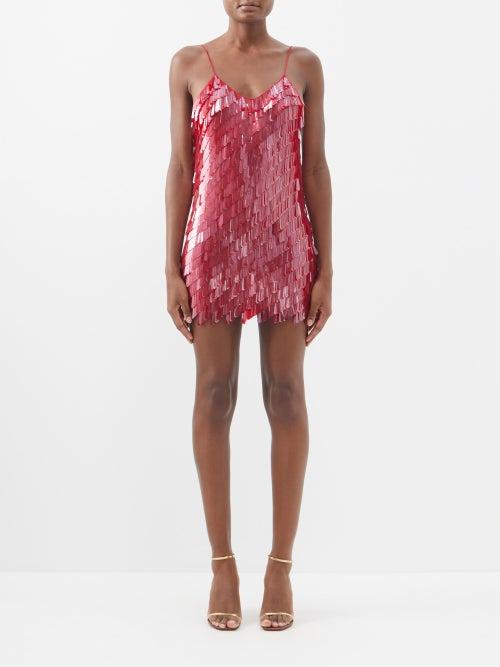 Ashish - Sequinned Mini Dress - Womens - Red