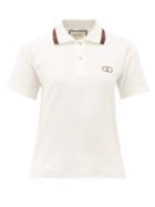 Matchesfashion.com Gucci - Gg-appliqu Cotton-terry Polo Shirt - Womens - Ivory