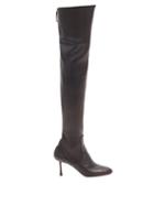 Matchesfashion.com Francesco Russo - Zipped Leather Knee-high Boots - Womens - Black