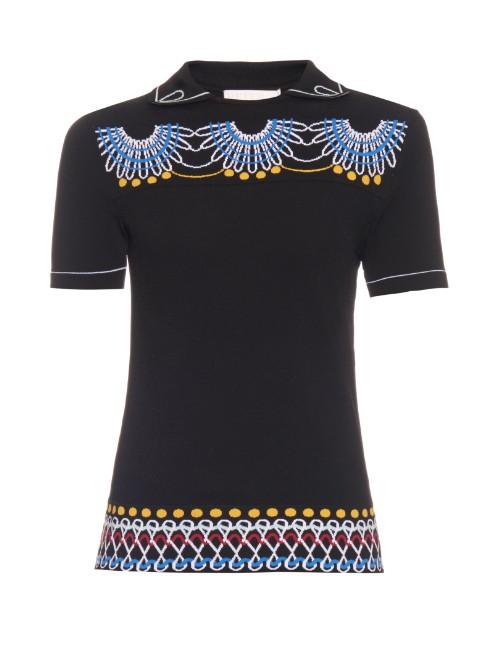 Peter Pilotto Geometric-knit Polo Shirt