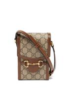Gucci - Horsebit 1955 Small Gg-canvas And Leather Bag - Womens - Beige Multi