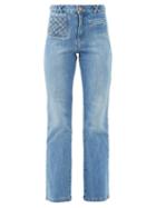 Matchesfashion.com See By Chlo - Braided-pocket Kick-flare Jeans - Womens - Denim