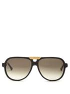 Matchesfashion.com John Dalia - Clint E. Acetate And Yellow Gold Sunglasses - Womens - Black Gold