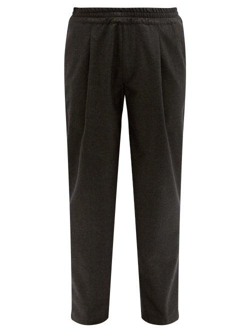 Matchesfashion.com The Gigi - Cropped Straight-leg Wool-herringbone Trousers - Mens - Dark Green