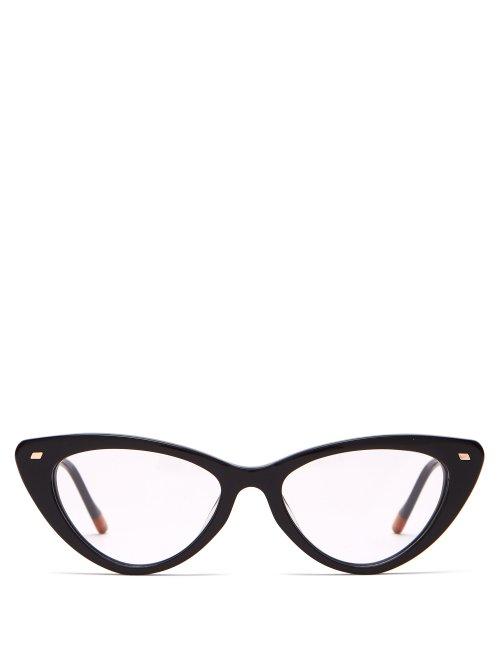 Matchesfashion.com Le Specs - Heart On Cat Eye Acetate Glasses - Womens - Black