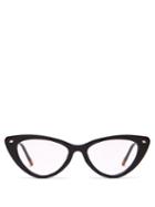 Matchesfashion.com Le Specs - Heart On Cat Eye Acetate Glasses - Womens - Black