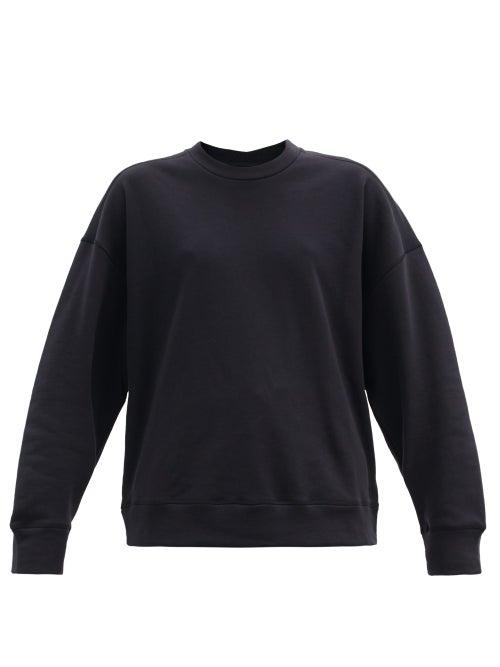 Matchesfashion.com Jil Sander - Round-neck Organic Cotton-jersey Sweatshirt - Womens - Dark Navy
