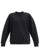 Matchesfashion.com Jil Sander - Round-neck Organic Cotton-jersey Sweatshirt - Womens - Dark Navy