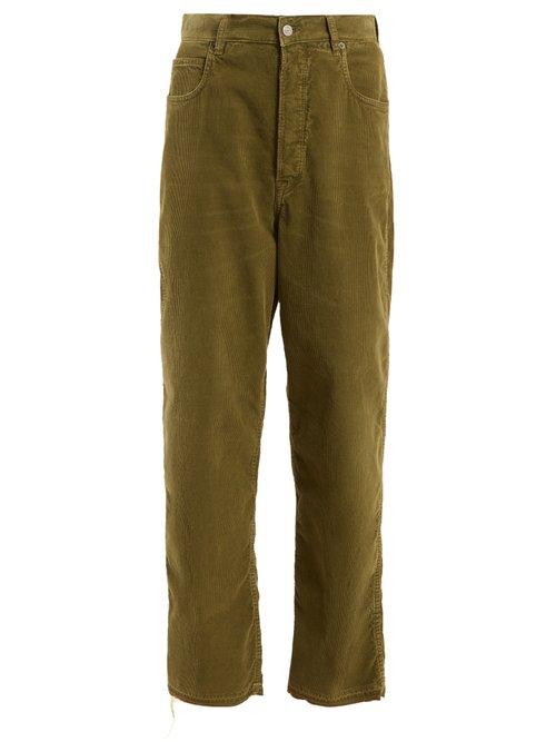 Matchesfashion.com Golden Goose Deluxe Brand - Kim High Rise Straight Leg Corduroy Jeans - Womens - Green