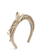 Matchesfashion.com Prada - Crystal Embellished Satin Headband - Womens - Crystal