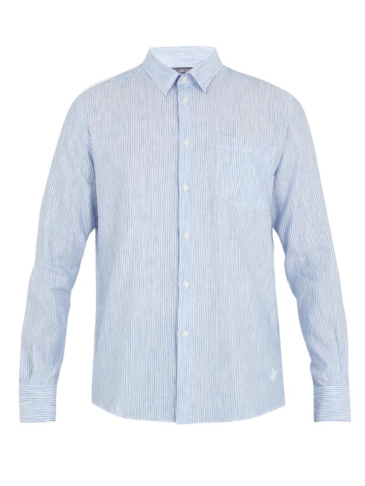 Vilebrequin Caroubis Button-cuff Linen And Cotton-blend Shirt