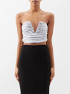 Gauge81 - Sesis Ruched Cropped Top - Womens - Silver