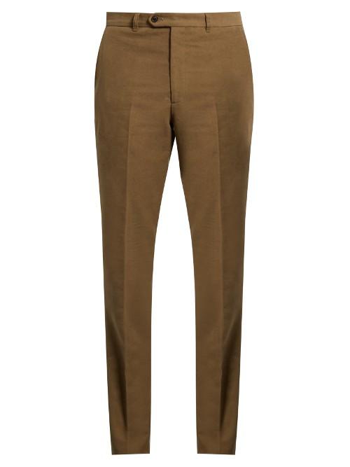 Gieves & Hawkes Slim-leg Brushed-cotton Chino Trousers