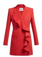 Matchesfashion.com Msgm - Ruffled Cady Blazer Mini Dress - Womens - Red
