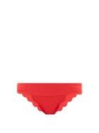 Matchesfashion.com Marysia - Santa Clara Scalloped-edge Bikini Briefs - Womens - Red