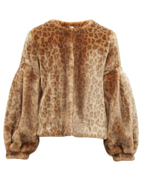 Matchesfashion.com Shrimps - Fergal Leopard Print Faux Fur Jacket - Womens - Leopard