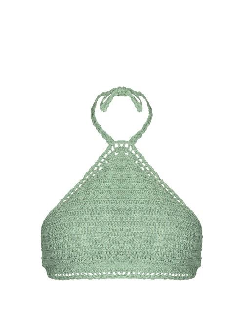 She Made Me Malikah Halterneck Crochet Bikini Top