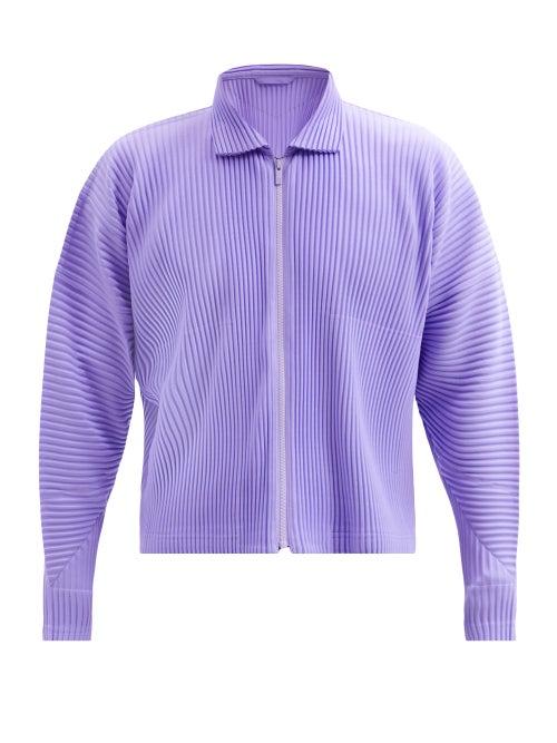 Matchesfashion.com Homme Pliss Issey Miyake - Cropped Technical-pleated Jacket - Mens - Light Purple
